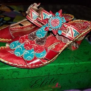 Corky's Elite Navajo Leather Hand-Painted Sandals